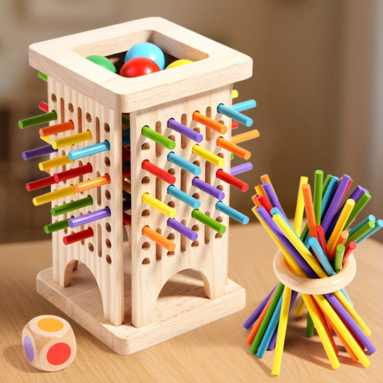 Lumi TimberStack Wooden Balance Game — Calm Learning Play