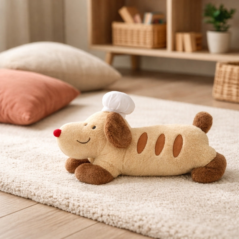 Brie Soft Baguette Dog Plush Toy — Modern Quality for Kids