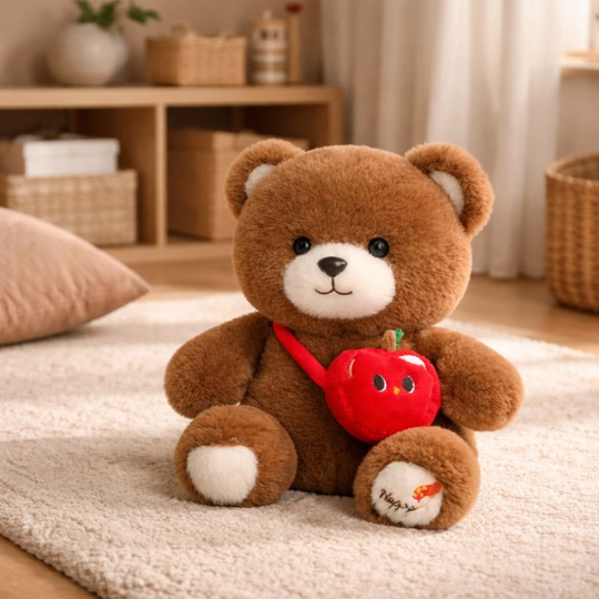 Chiara Apple Bear Plush Toy — Modern Quality Companion