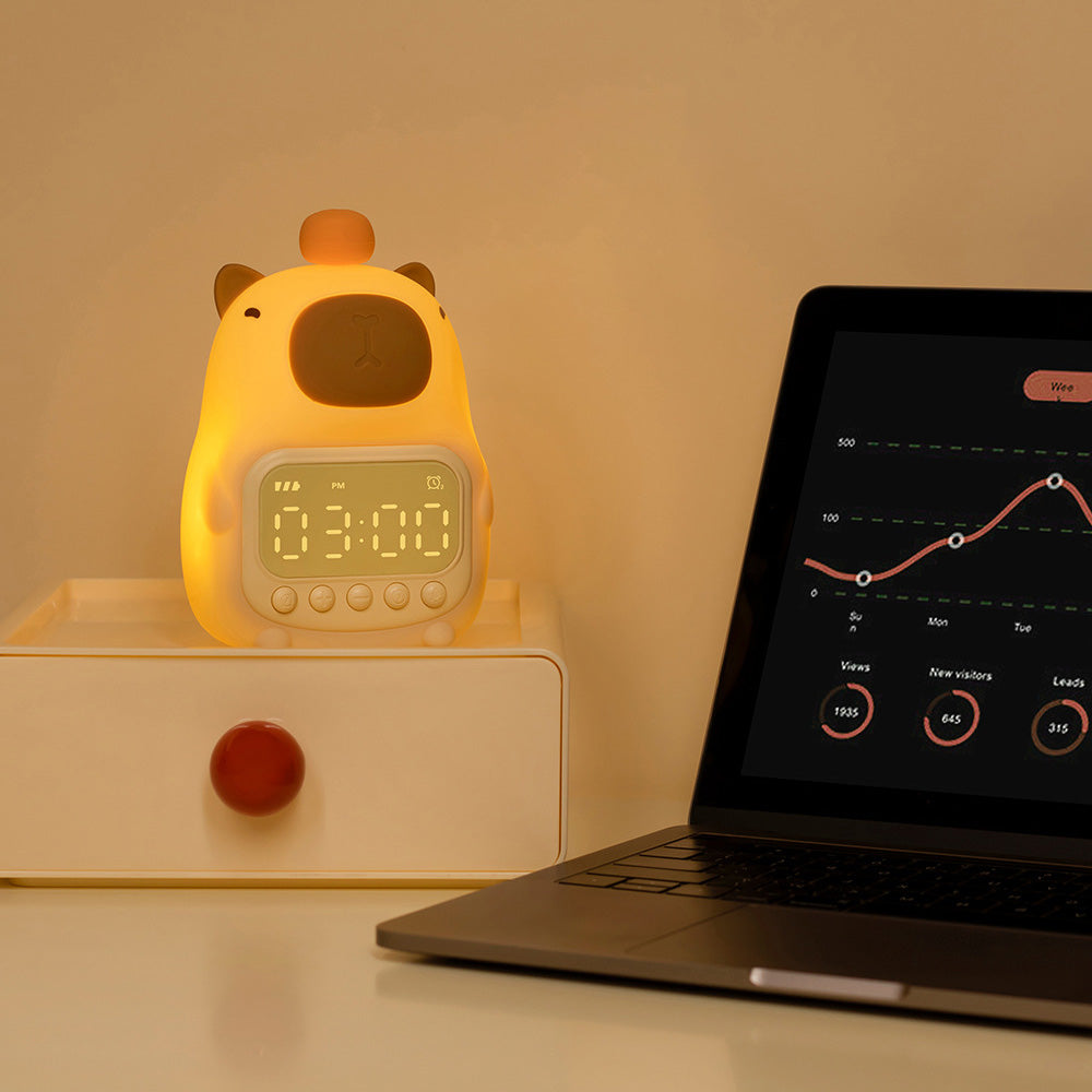 CapyTime Glow Buddy Baby Night Light Alarm Clock — Modern Quality