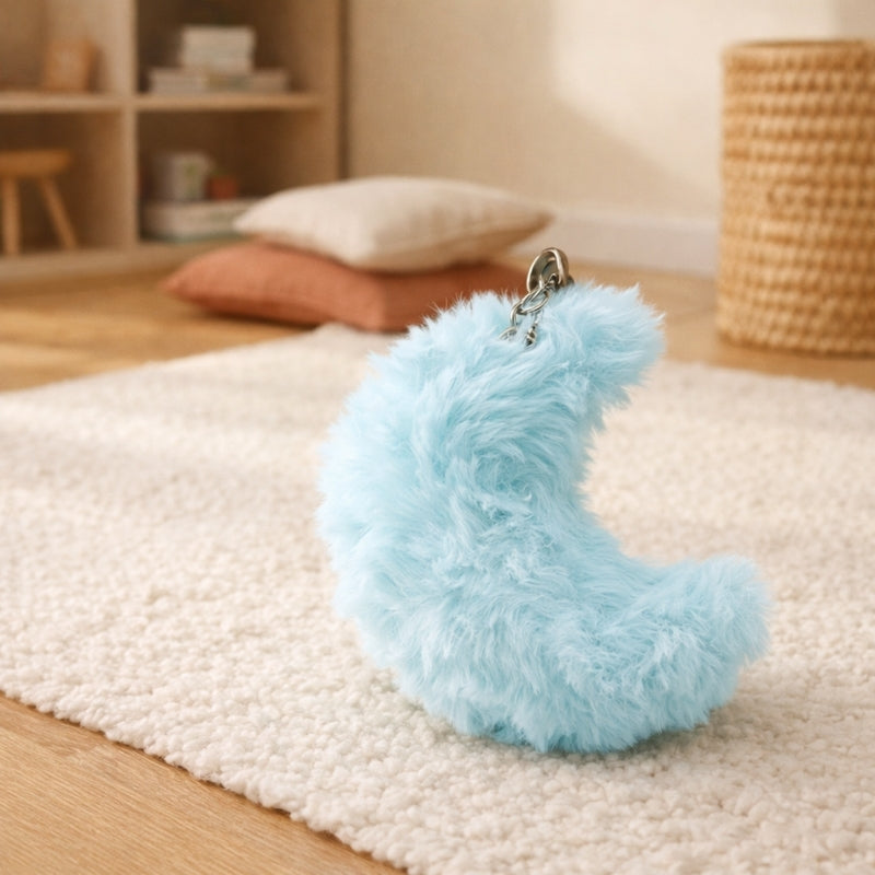 LunaSoft Moon Plush Keychain Toy — Modern Calm Companion