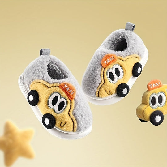Car-Themed Kids Slippers Non-Slip House Shoes — Modern Warmth