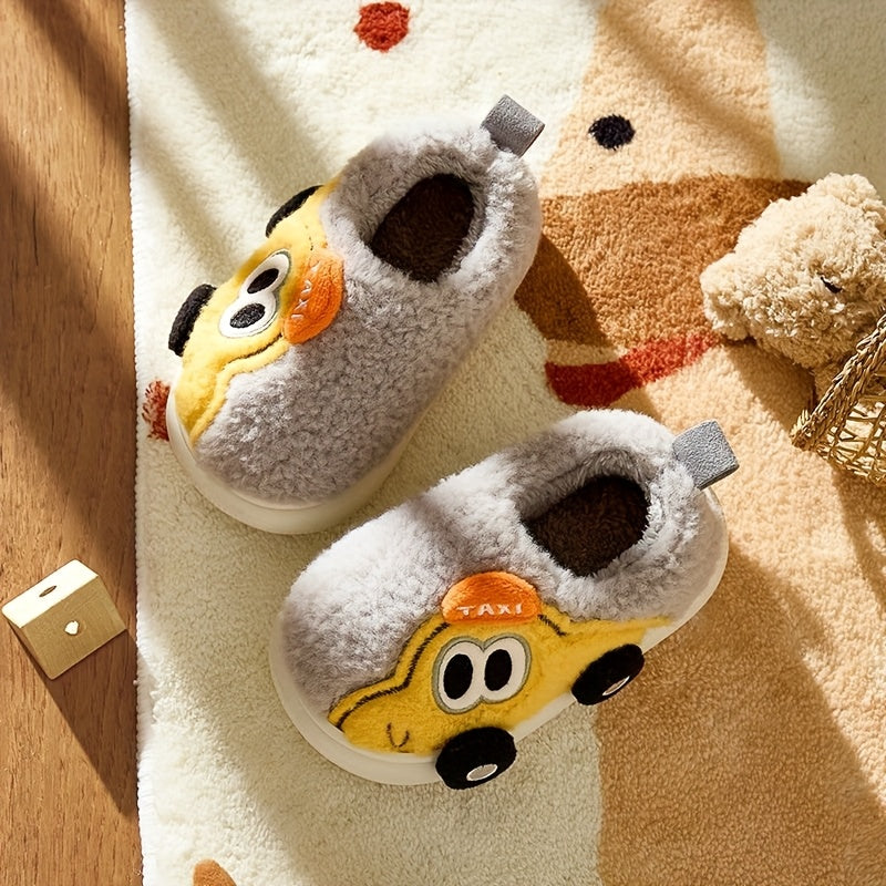 Car-Themed Kids Slippers Non-Slip House Shoes — Modern Warmth