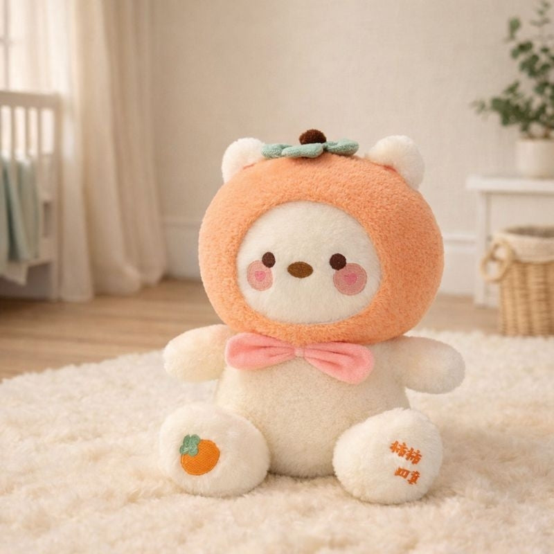 CozyNest Persimmon Bear Plush Toy – Baby Plush Quality Companion