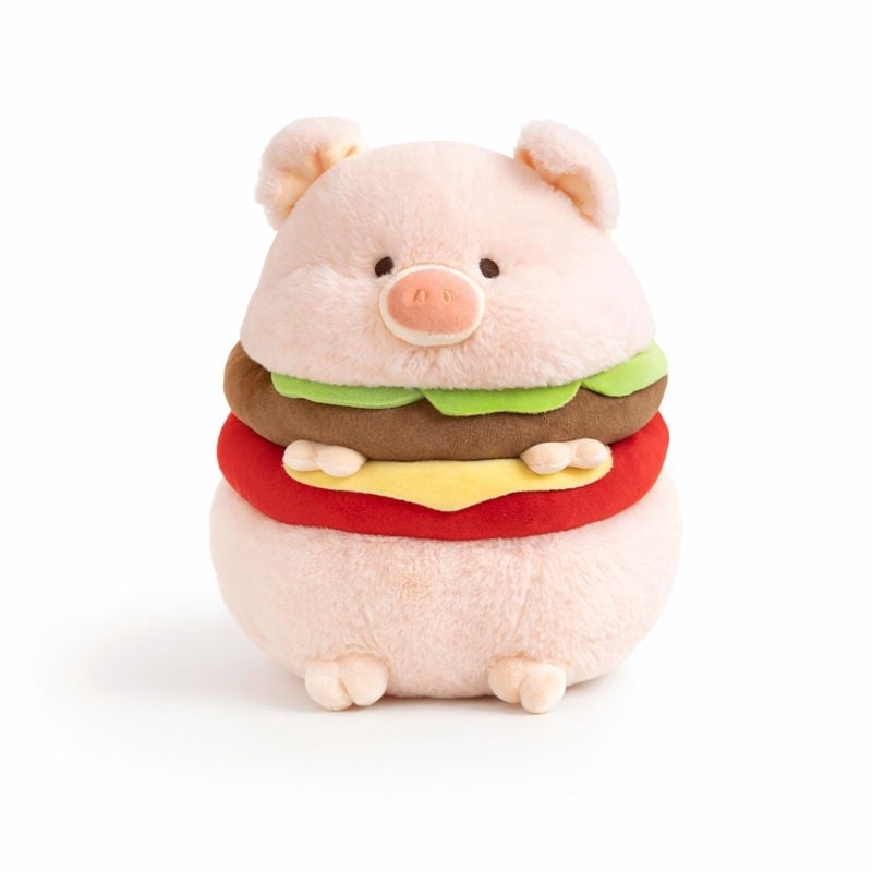 SnuggleBun Pig Burger Plush Toy – Clean Kids Plush for Modern Quality
