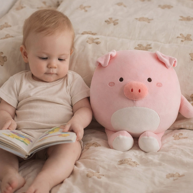 SnuggleNest Round Piglet Plush Toy — Modern Quality for Kids