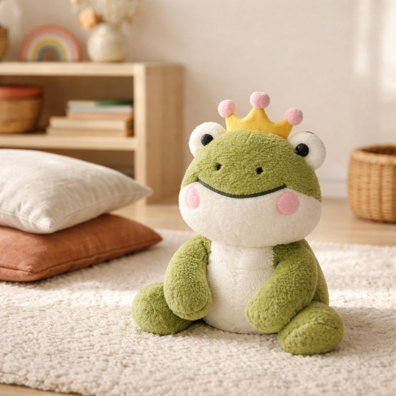 Everly Frog Prince Plush Toy — Soft Comfort Companion