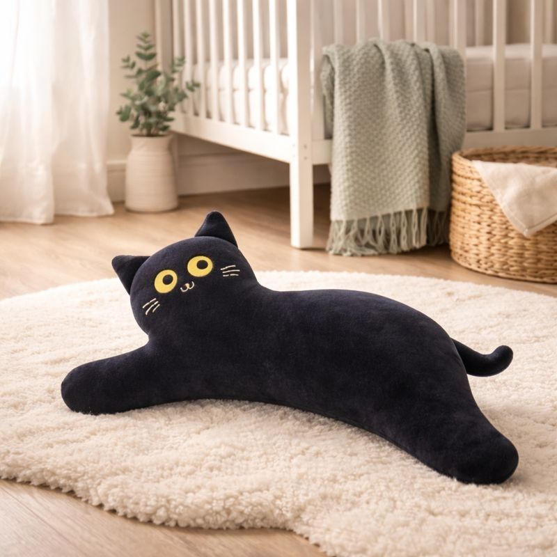 Midnight Whisper Cat Plush Toy — Kids Clean Quality Companion
