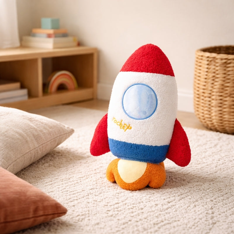 StarVoyage Rocket Plush Toy - Modern, Calming Quality for Kids