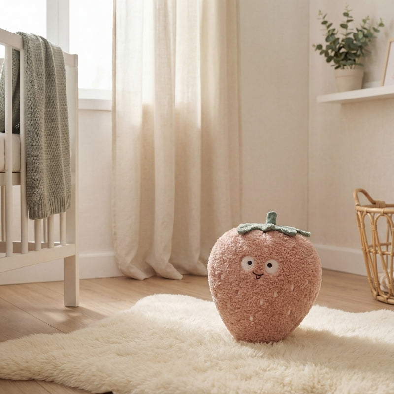 Strawberry Plush Toy for Baby — Clean & Comforting Companion
