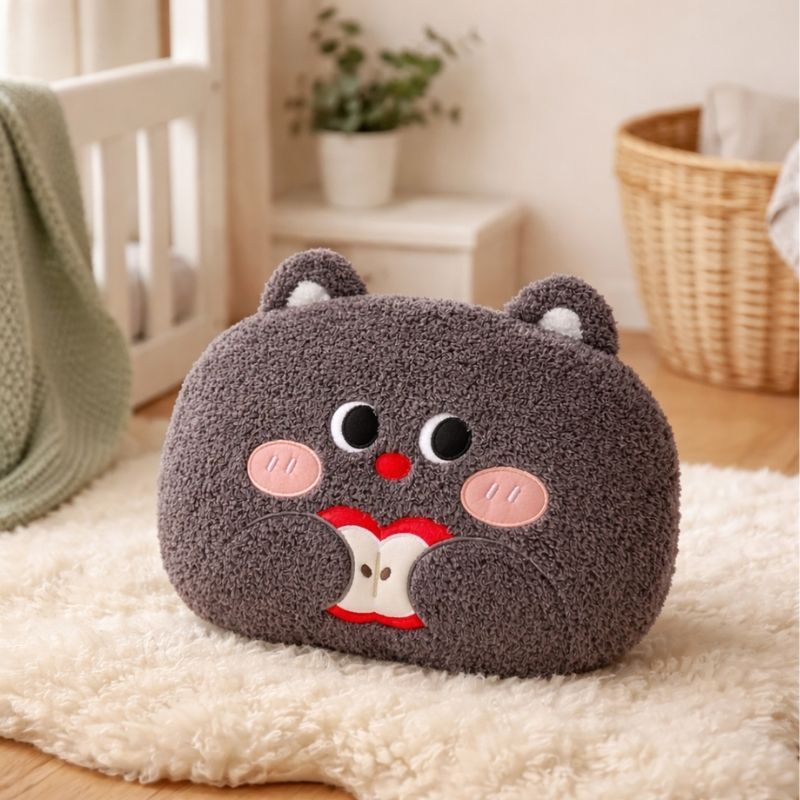 SnugglePaws Grey Cat Plush Toy — Clean Modern Comfort Friend