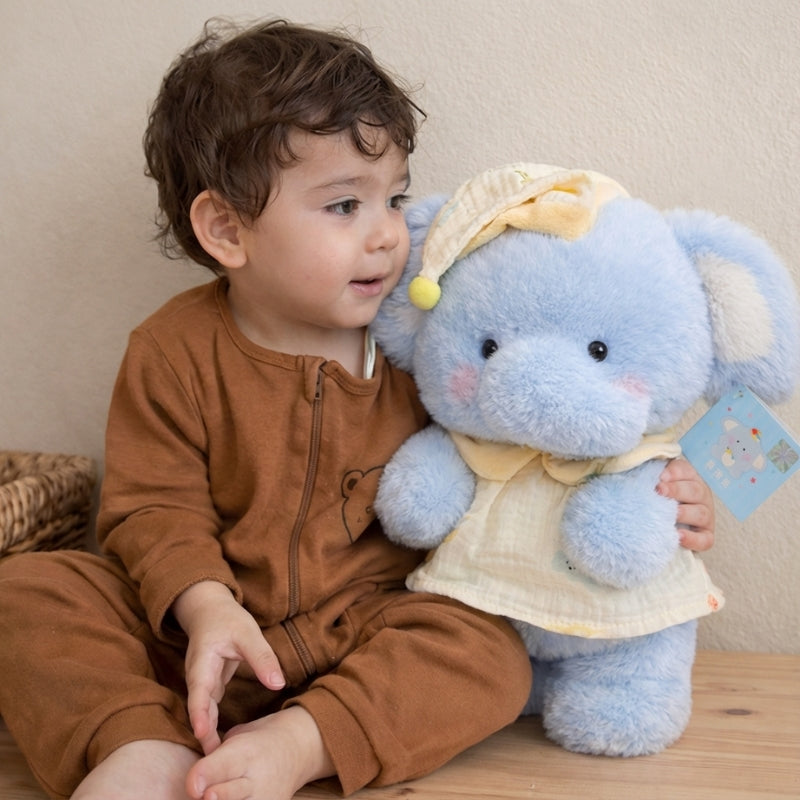 SnuggleTrunk Elephant Plush Toy - Baby Plush Toy Clean Modern Cuddle Toy