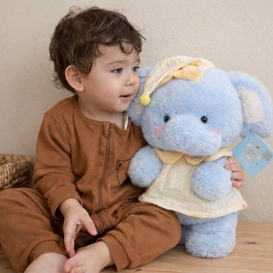 SnuggleTrunk Elephant Plush Toy - Baby Plush Toy Clean Modern Cuddle Toy